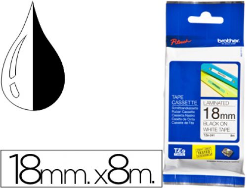 Fita brother tz-241 laminada branco-preto 18mm x 8m , Brother , 26814 , 4977766685306